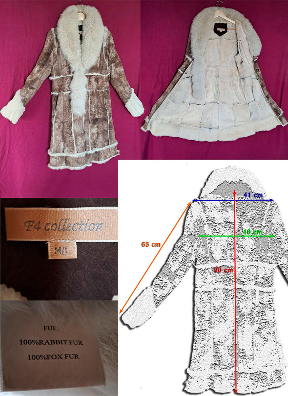 Manteau fourrure F4 Collection Taille M Vêtements