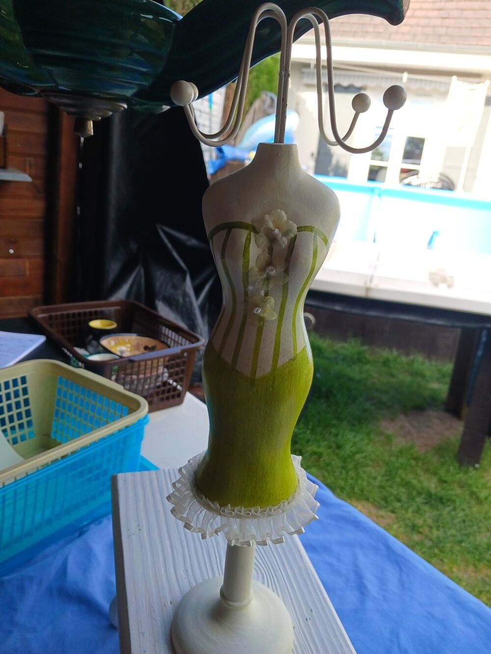 Lampe de Table Mannequin &agrave; D&eacute;tails Floraux Décoration