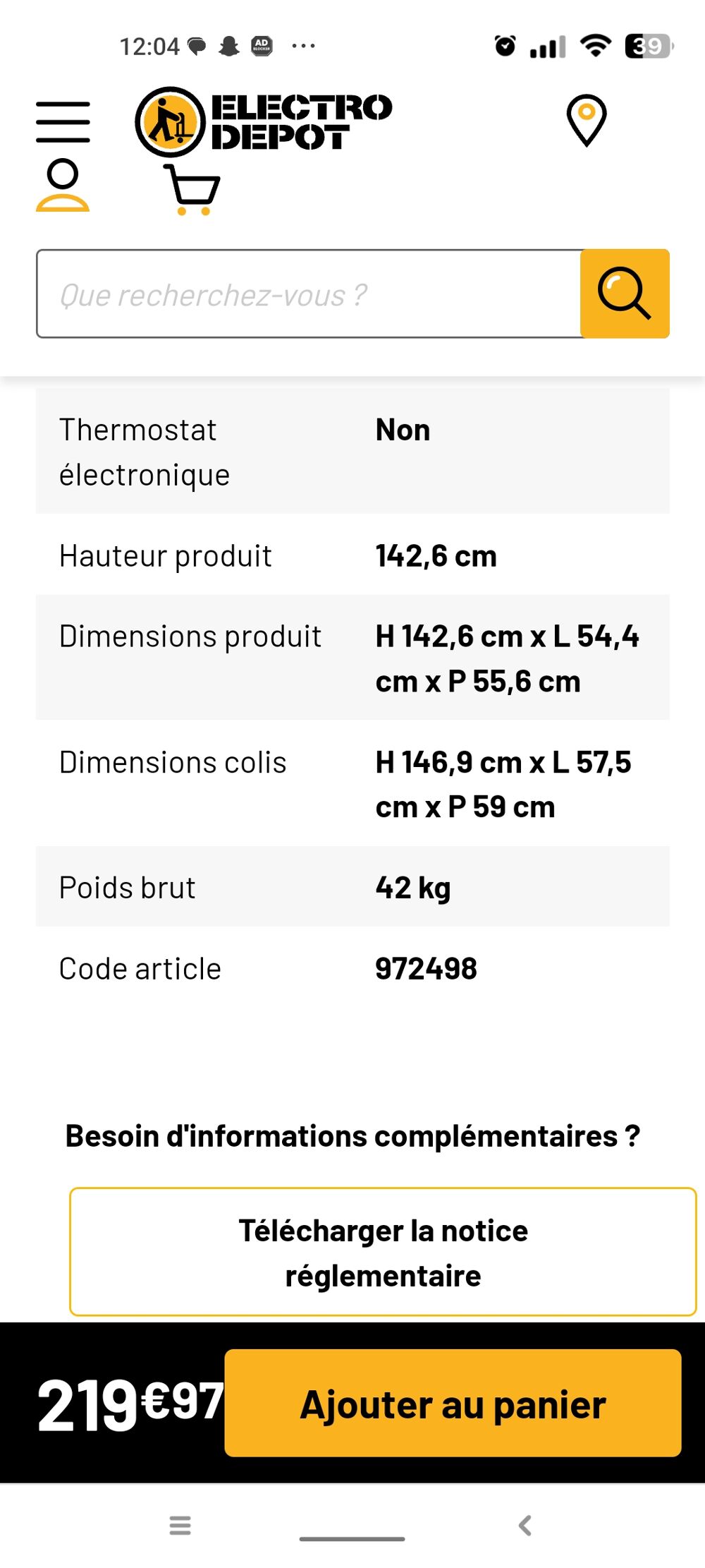Frigo Electroménager