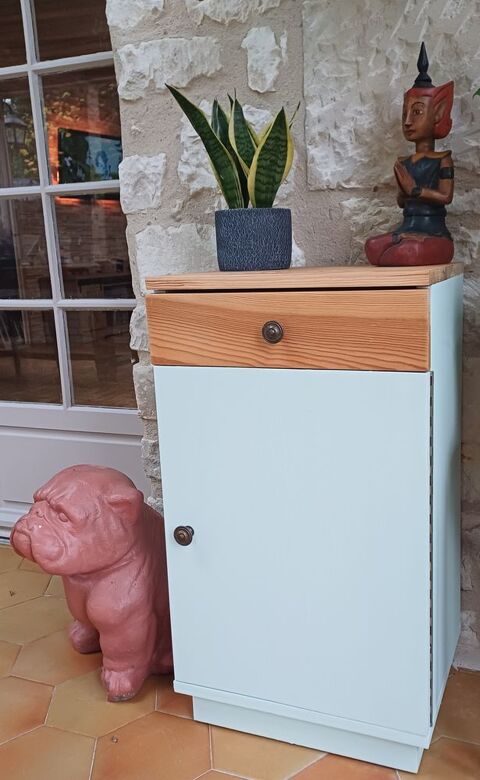 Petit meuble bois clair & vert d'eau doux 60 La Celle-Saint-Avant (37)