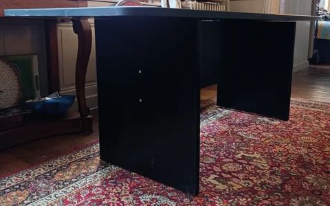 Grande table de bureau (ou salle à manger) noire en bois 50 Beauval (80)
