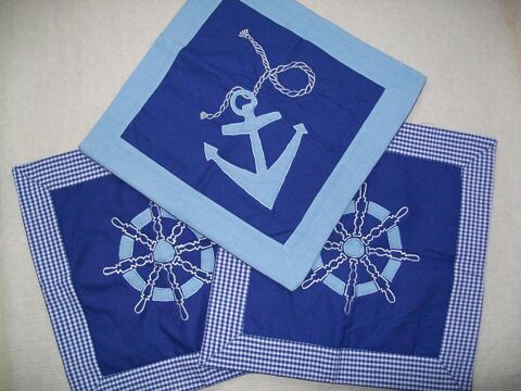 Lot 3 housses coussin 40 x 40 cm   Marine   , neuf 15 Reims (51)