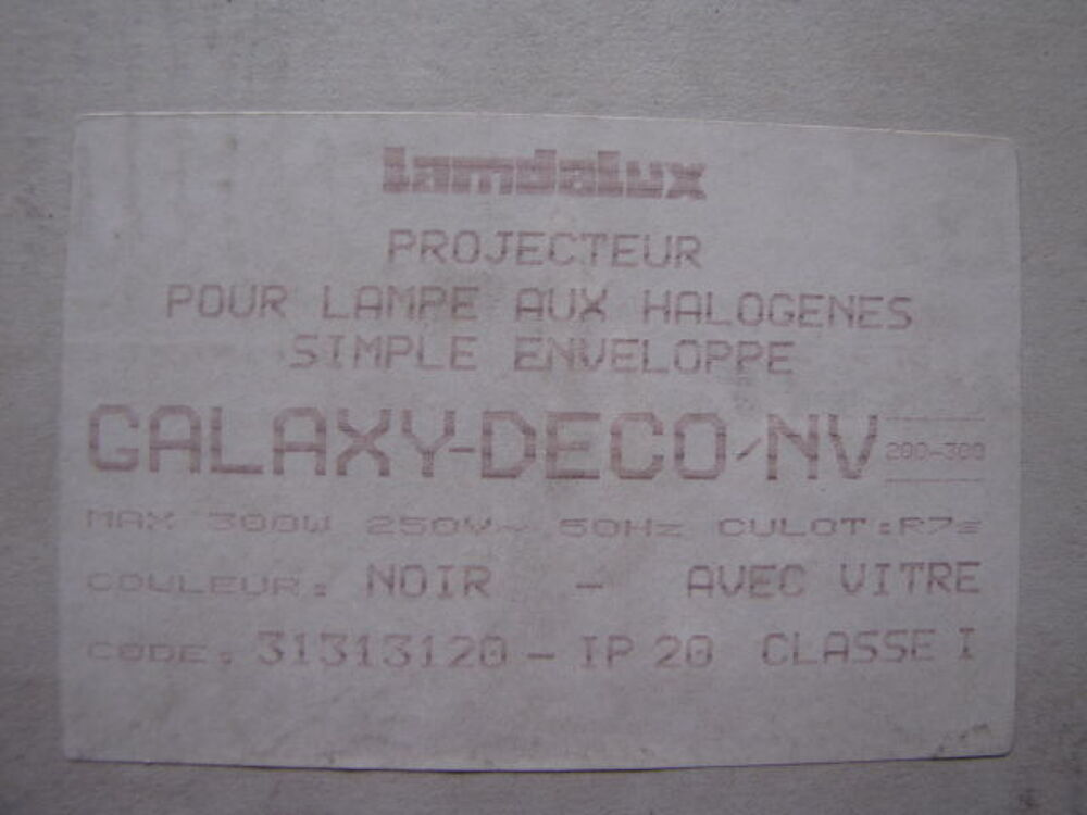 Projecteur Halog&egrave;ne 300w neuf Décoration