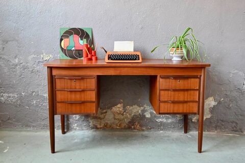 Bureau � tiroir scandinave en Teck ancien design organique 670 Wintzenheim (68)