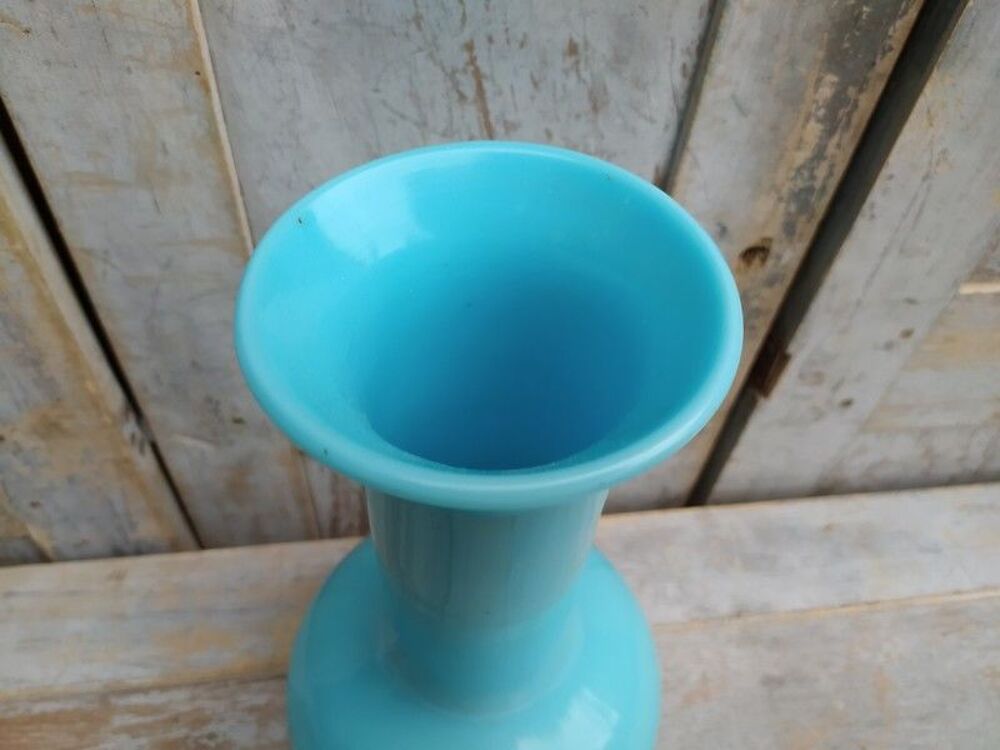 Grand Vase en Verre Opaline Bleue Charles X
Décoration