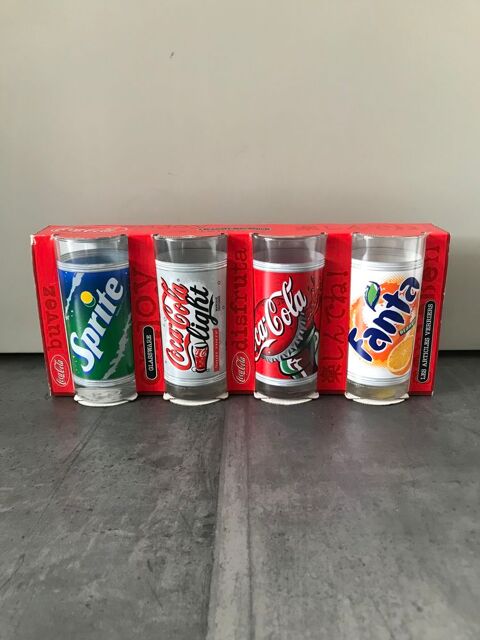Lot 4 verres, Sprite / Coca-Cola light / Coca-Cola / Fanta 8 Bischwiller (67)