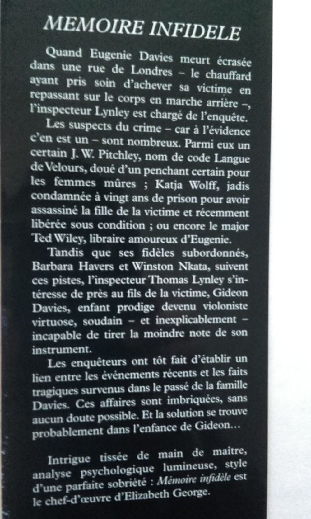 Livre de Elizabeth GEORGE Livres et BD