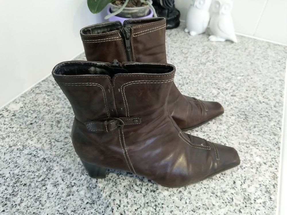 Bottines en cuir marron femme Chaussures