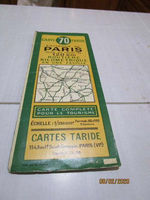 carte routière TARIDE environs de Paris N°70 8 Chanteloup-en-Brie (77)