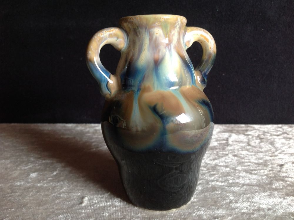 PETIT VASE &Agrave; DEUX ANSES EN FAIENCE PARFAIT &Eacute;TAT Envoi Possib Décoration