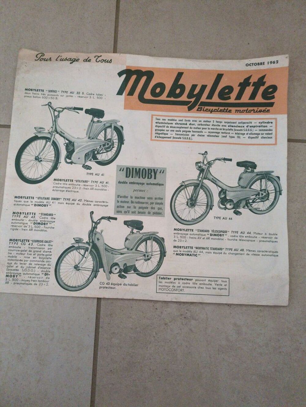 Brochure Mobylette 1962 