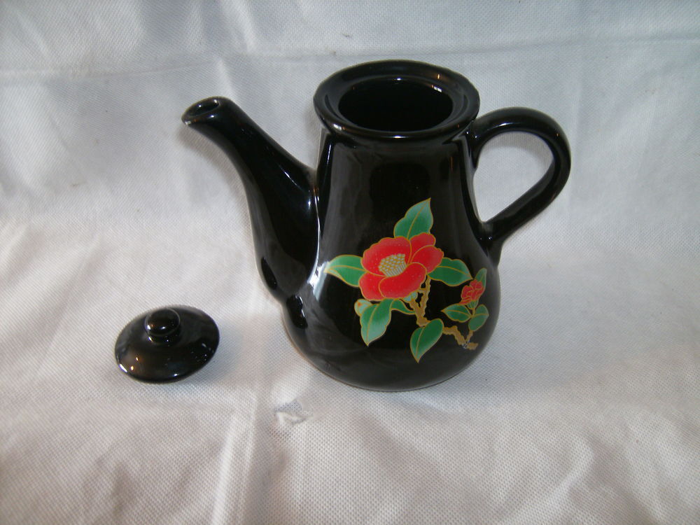Carafe noire &agrave; caf&eacute;, th&eacute;s, tisanes en c&eacute;ramique Cuisine
