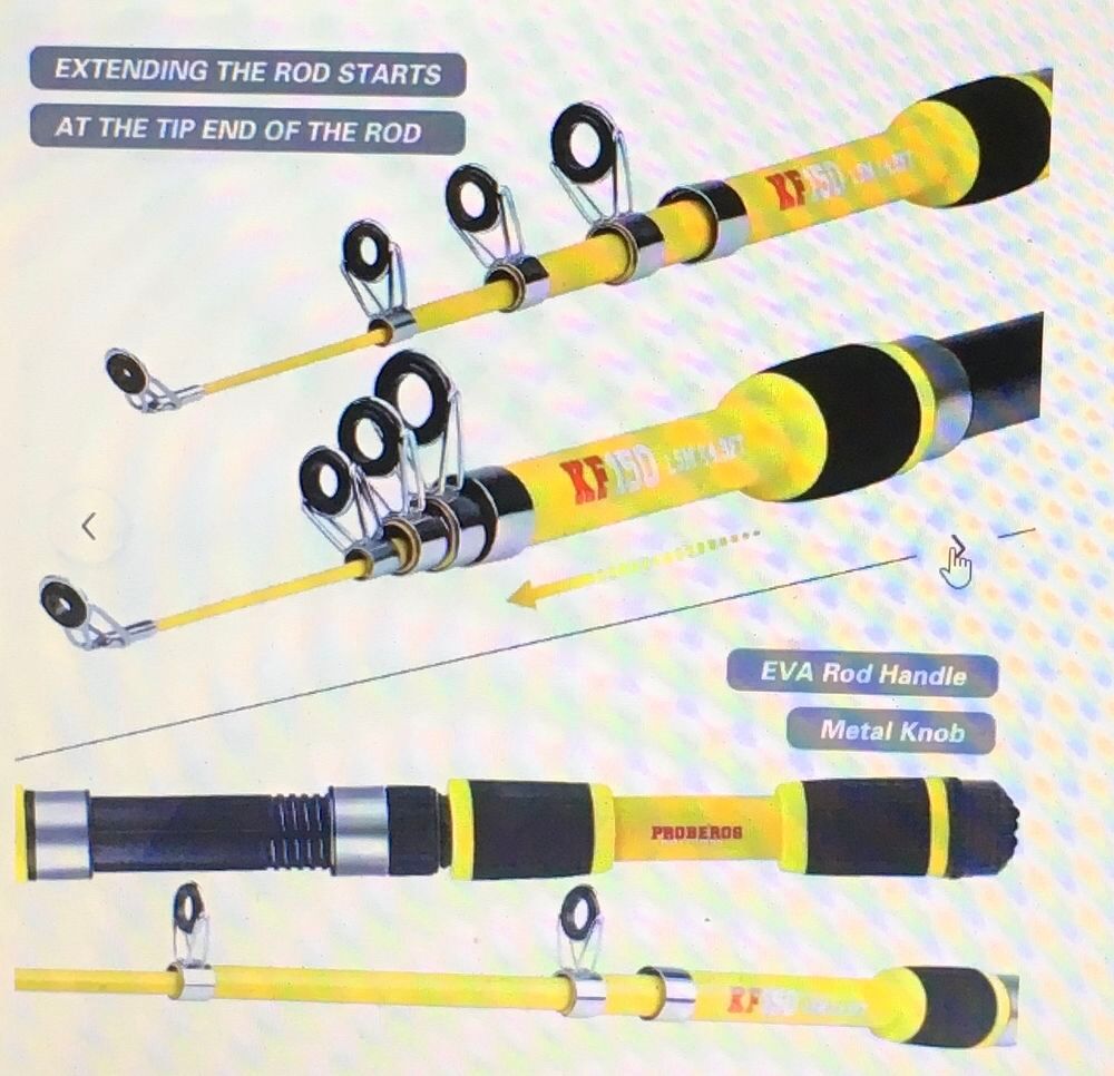 Canne &agrave; P&ecirc;che T&eacute;lescopique Ultra-L&eacute;g&egrave;re Proberos - 149.35cm/ Sports