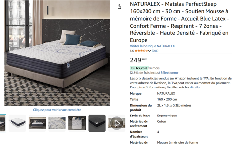 matelas+ lit metallique en 1.60M X 2.00 M 0 Aubenas (07)