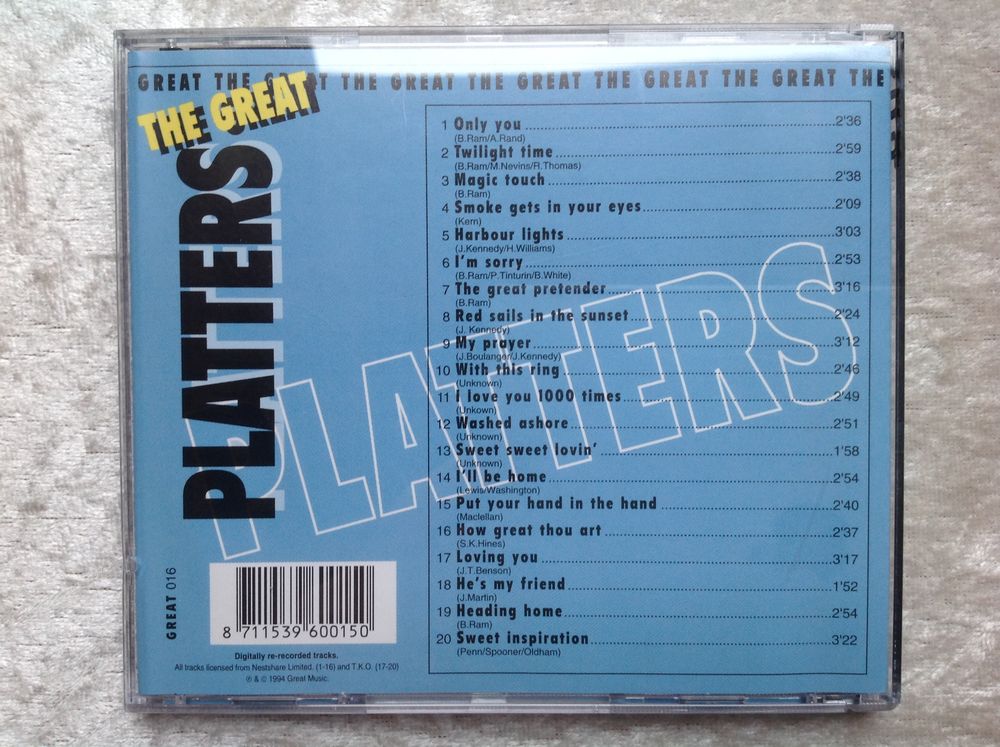 THE GREAT PLATTERS CD Envoi possible
CD et vinyles