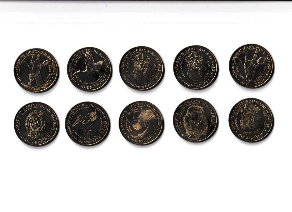 MDP Lot 10 m&eacute;dailles R&eacute;serve Africaine de Sigean
