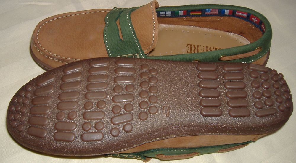 Mocassins marrons et vert - 40 - NEUFS - Chaussures