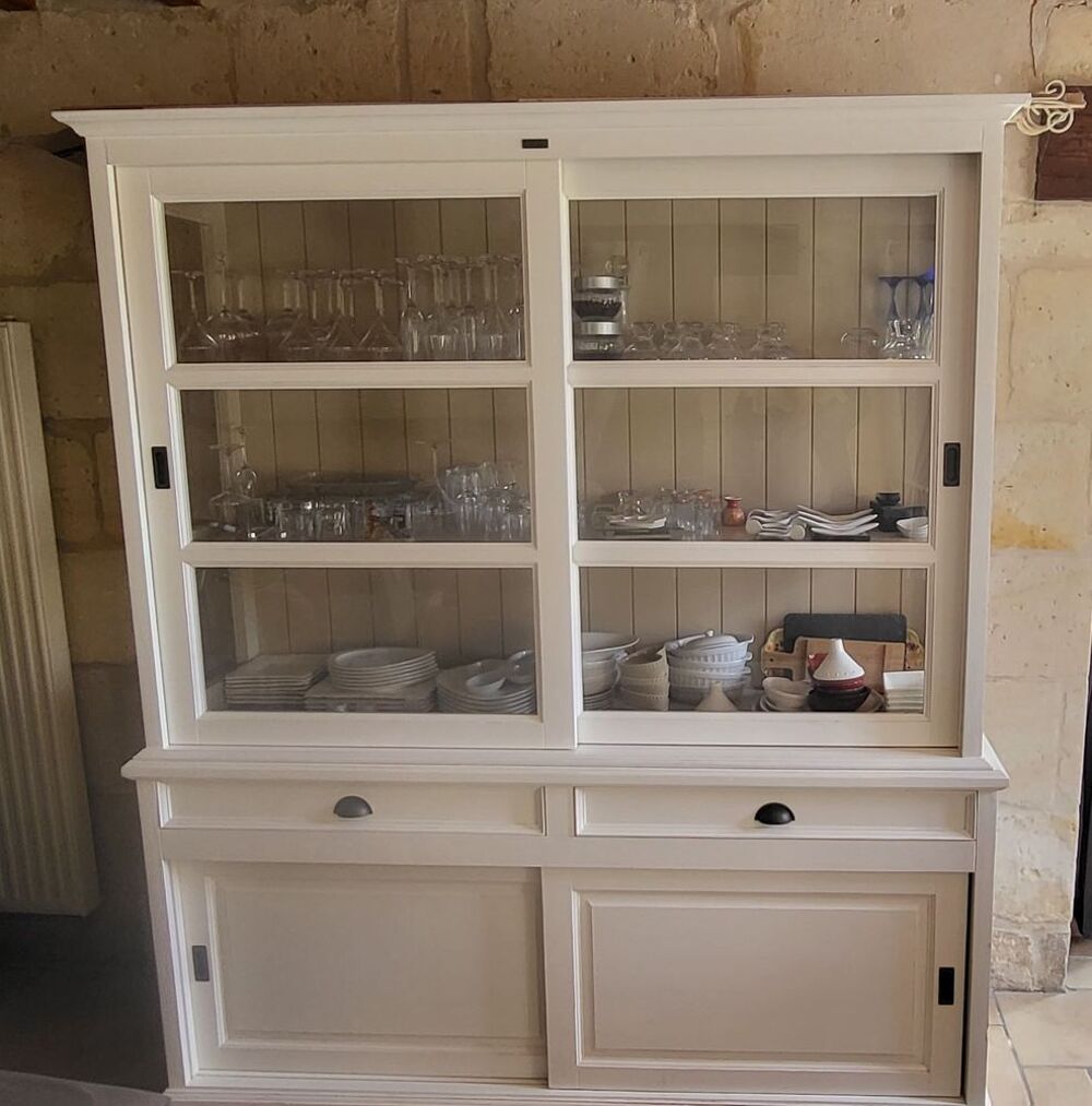 Vaisselier blanc bois et chiffon Meubles