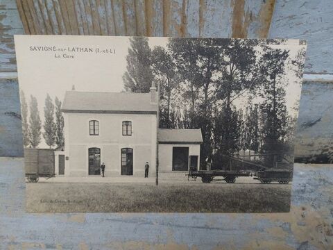 CPA Carte Postale Savigné-sur-Lathan La Gare 8 Savigné-sur-Lathan (37)