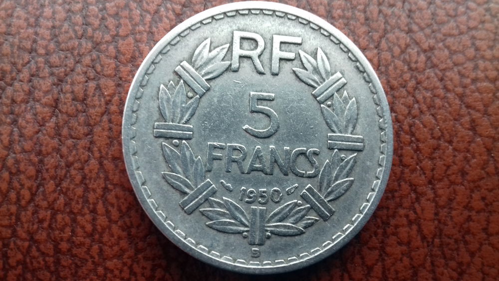 5 FRANCS ALUMINIUM 1945 &agrave; 1952 