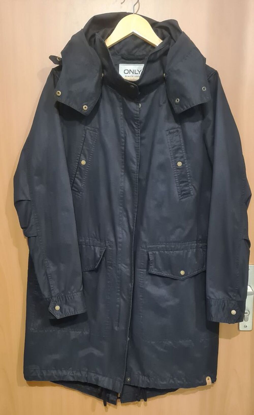 Imperm&eacute;able "Only" noir peau de p&ecirc;che taille L Vêtements