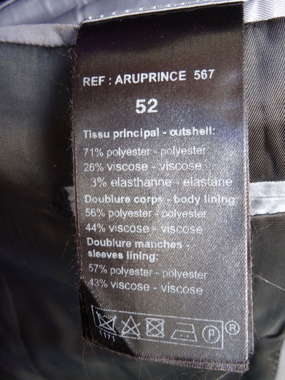 Veste Homme grise &agrave; revers contrast&eacute;s TL Vêtements