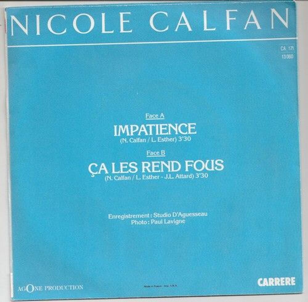 Nicole Calfan Impatience / Ca les rend fous Livres et BD