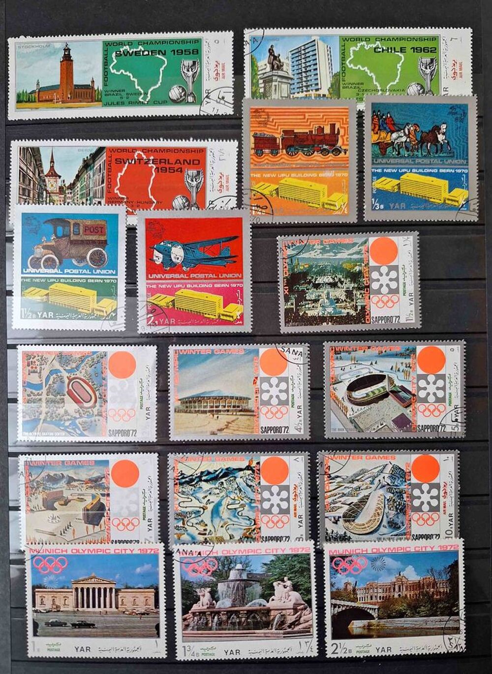 S&eacute;rie de timbres de collection du Y&eacute;men du sud 