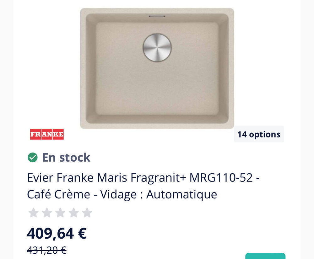 Cuisine meubles + &eacute;vier + plaque avec hotte Electroménager