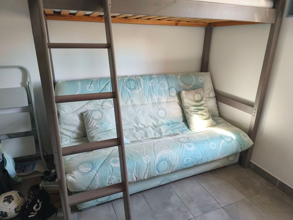 Lit mezzanine enfant avec canap&eacute; lit Mobilier enfants