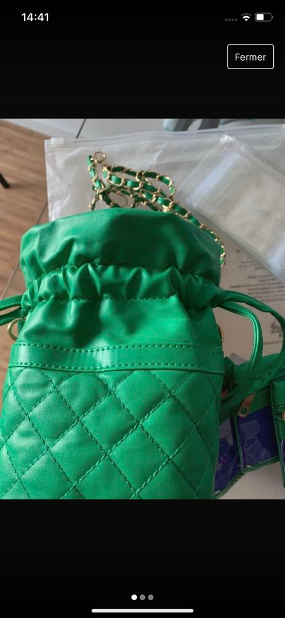 petit sac vert Maroquinerie