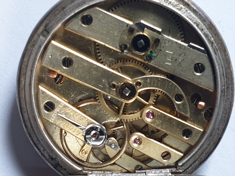 Montre Gousset argent cylindre 8 rubis Bijoux et montres