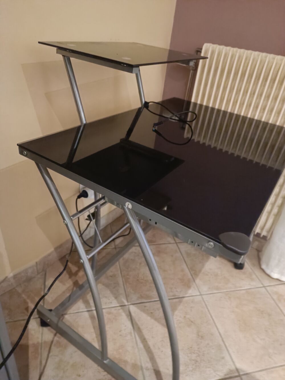 bureau plateau en verre Meubles