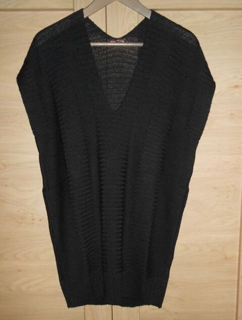 Pull tunique noir m. courtes maille fantaisie T 40 - 40 / 42 10 Domart-en-Ponthieu (80)