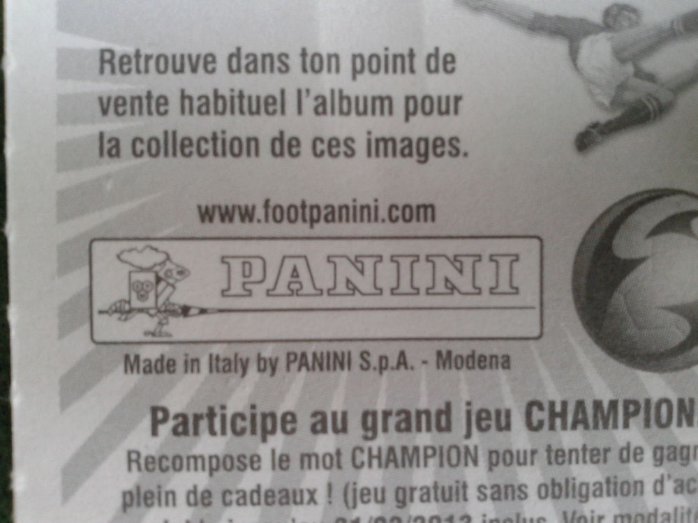 Cartes Foot Panini Foot 2012 - 2013 Jeux / jouets