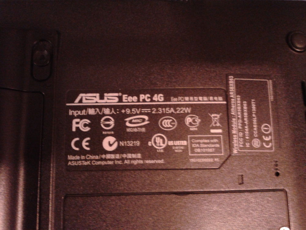 EEE PC 4G ASUS Sans OS Matériel informatique