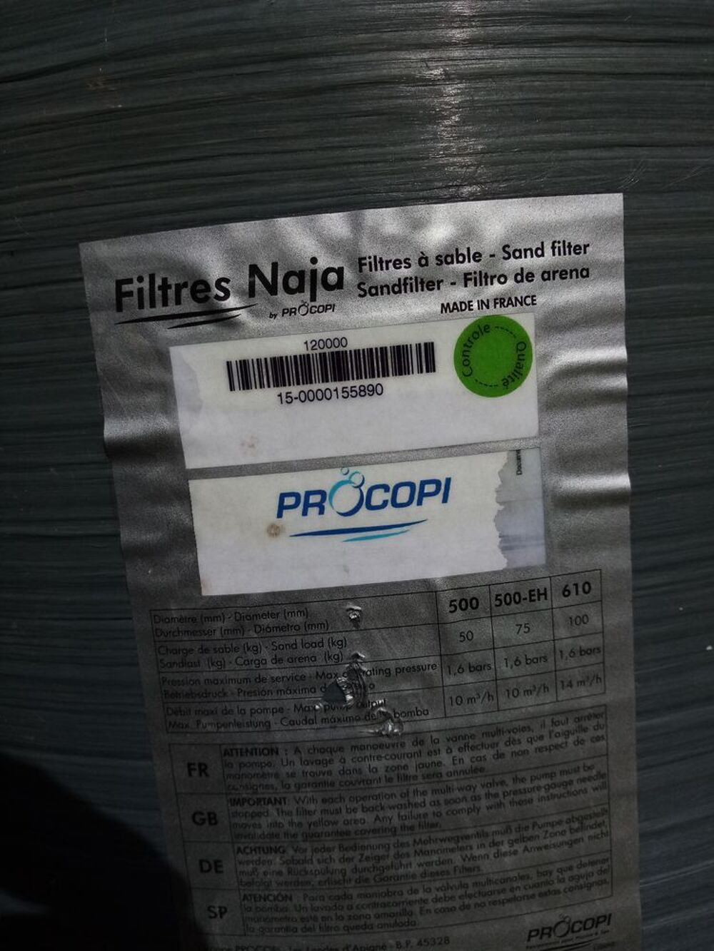 POMPE A FILTRATION ET FILTRE A SABLE pour piscine hors sol Jardin