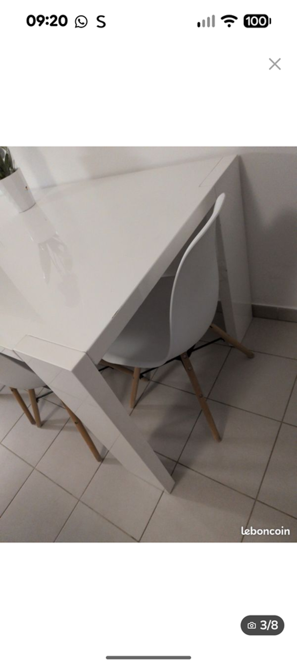 Table vernis blanche Meubles
