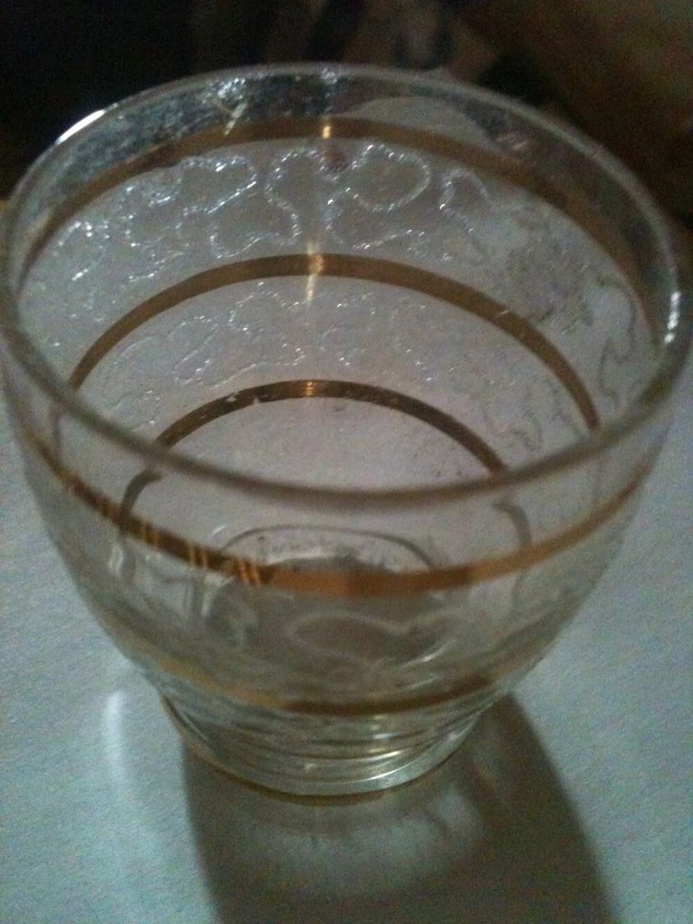 6 verres &agrave; calva ou liqueur vintage dor&eacute;s et granit&eacute;s Cuisine
