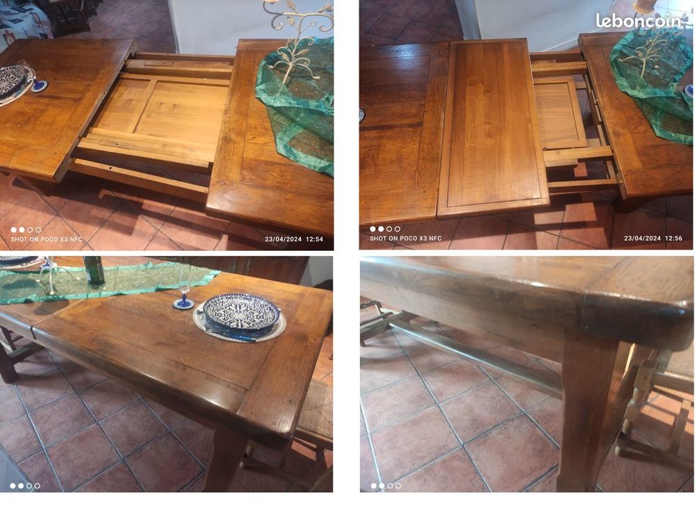 Salle &agrave; manger compl&egrave;te buffet table de ferme 100% ch&ecirc;ne Meubles
