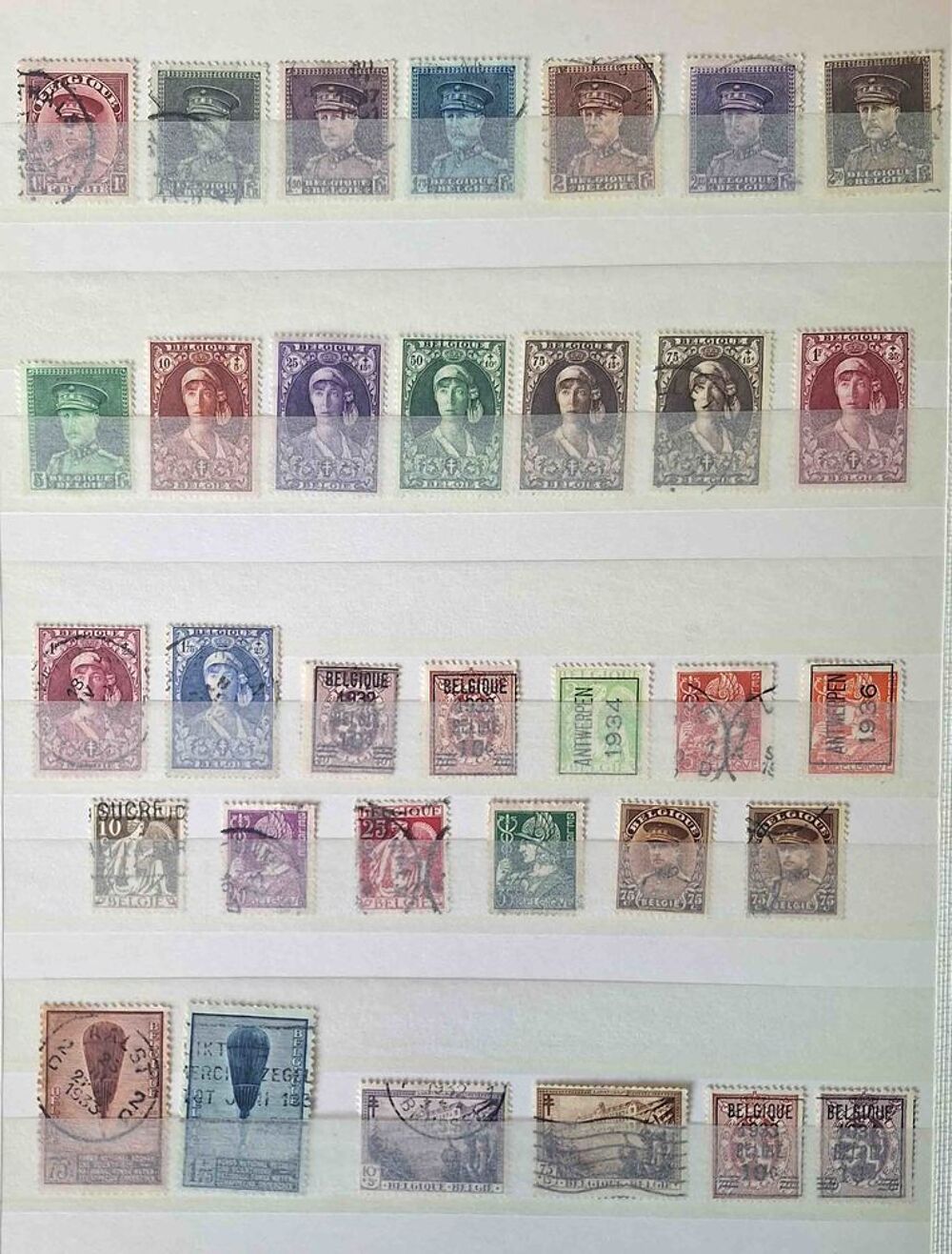 S&eacute;rie de timbres de collection de Belgique 