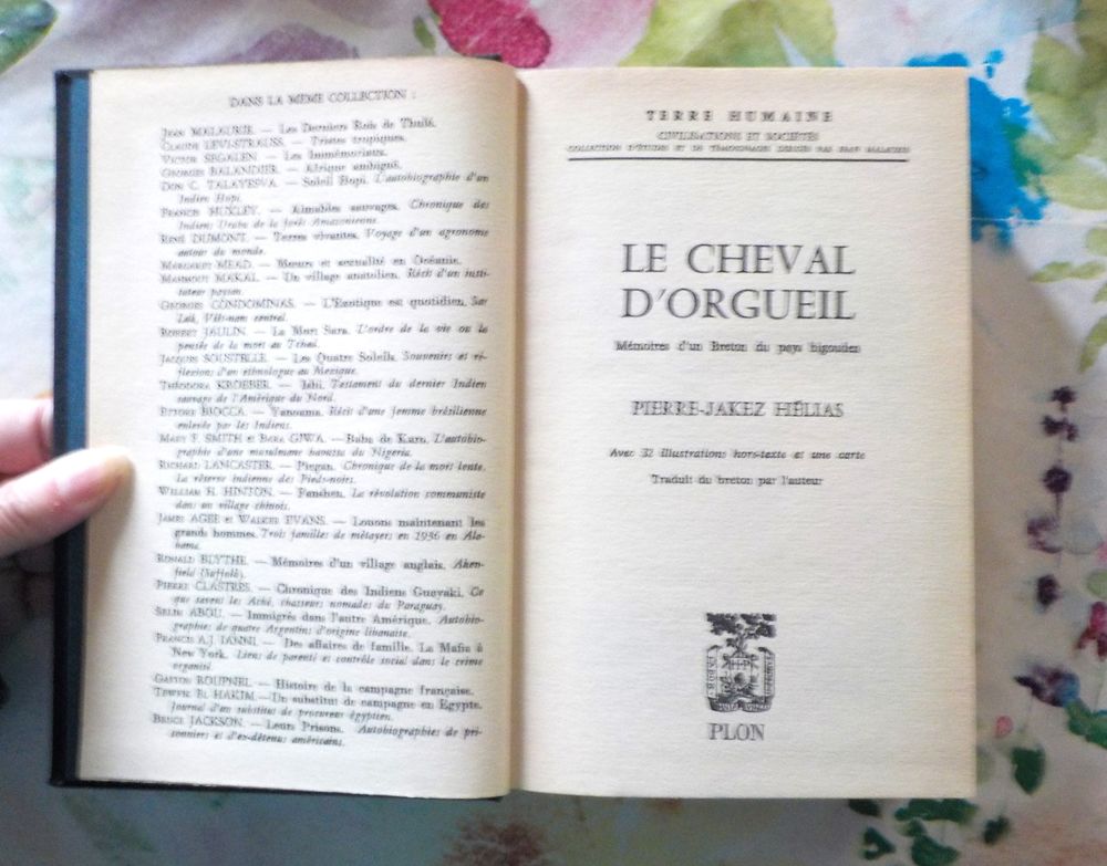 LE CHEVAL D'ORGUEIL de Pierre-Jakez HELIAS Ed. Plon 1975 Livres et BD