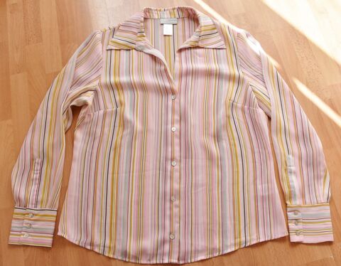Chemise rayures multicolores. T44. Laura Cl�ment. Tbe 10 Gujan-Mestras (33)