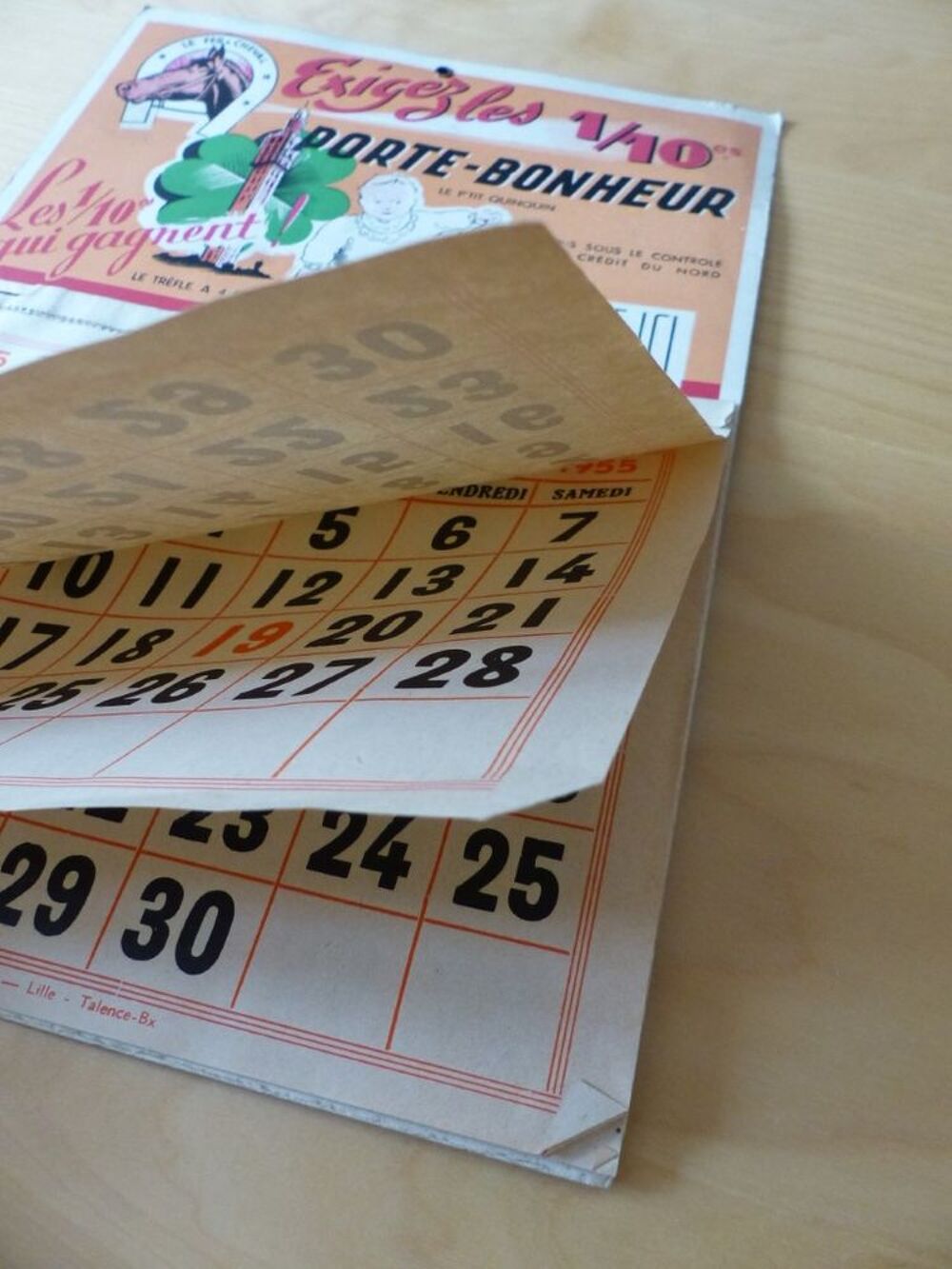 Calendrier 1955 Le fer &agrave; cheval 