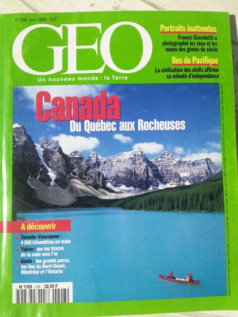 GEO N�208 Canada du Qu�bec aux Rocheuses 0 Arros-de-Nay (64)