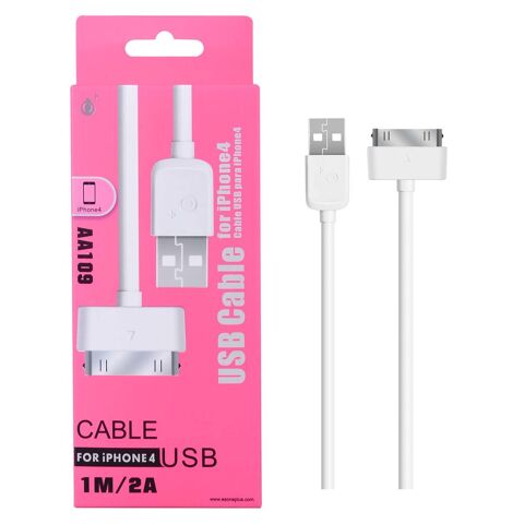 C�ble USB pour iPhone 3G, iPhone 44S, iPad 23, iPod, 1m. 3 Milhaud (30)