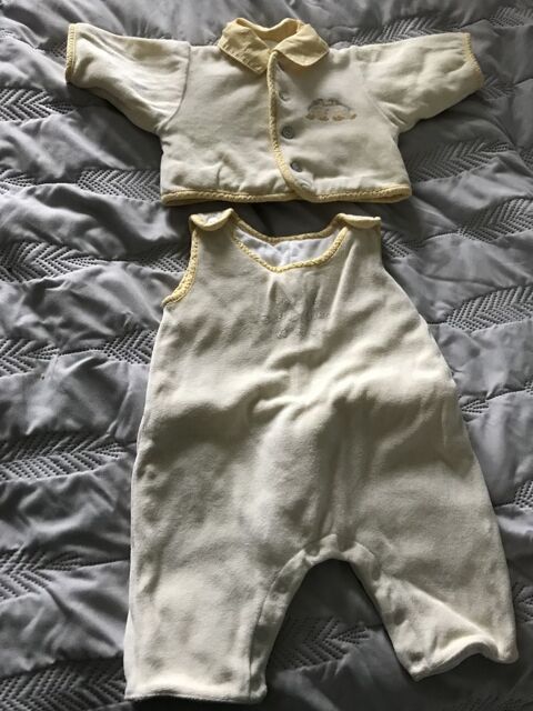 Ensemble 2 pi�ces 1 Mois  veste + salopette blanc/jaune 13 Saint-Genis-Laval (69)