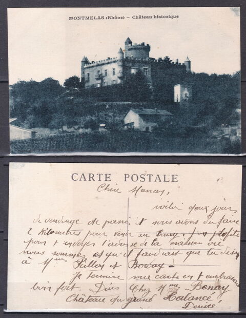 Timbres-CPA-carte postale- Montmelas (69) Chteau historique 2 Lyon 5 (69)