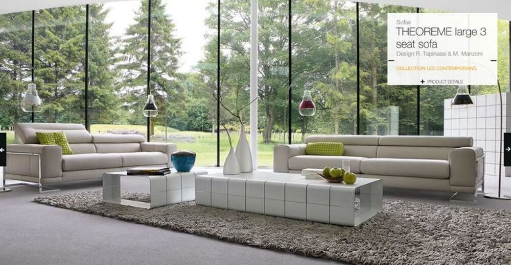 Salon cuir Th&eacute;or&egrave;me de Roches et Bobois Meubles