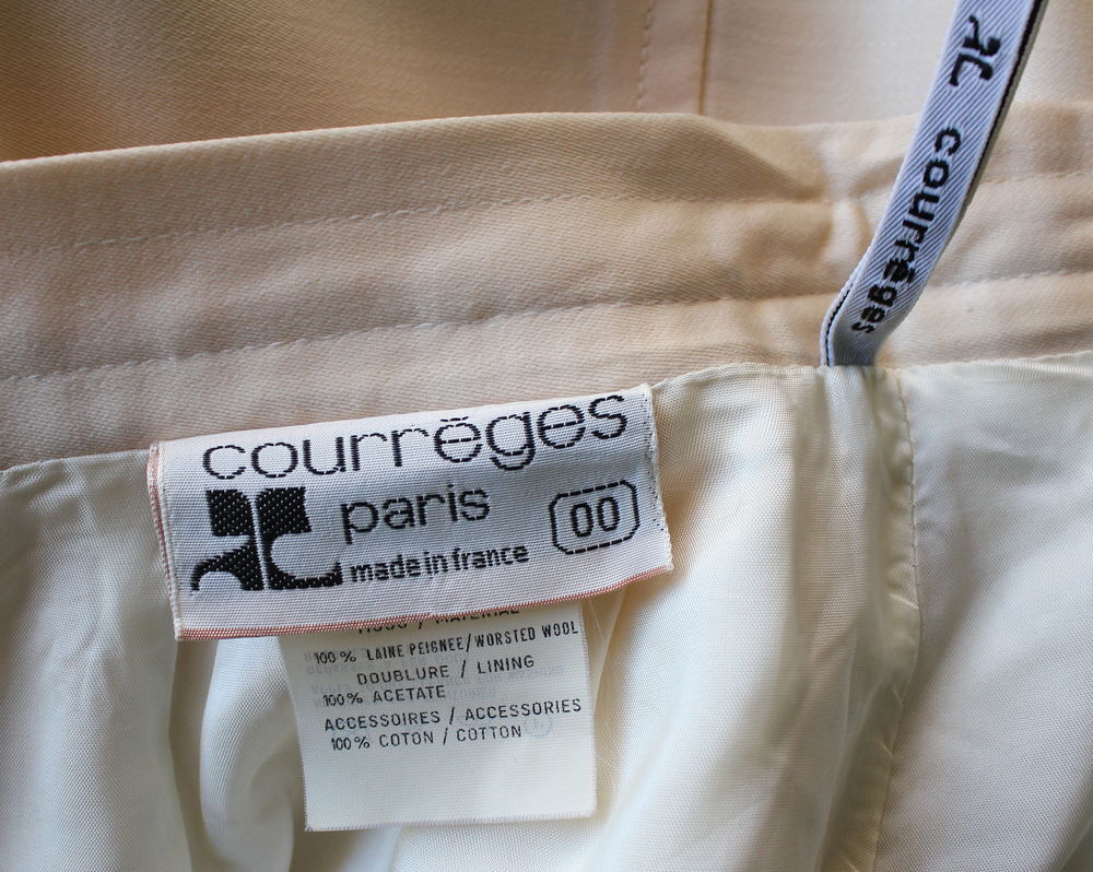 Jupe blanc cass&eacute; COURREGES T.36 Fr Vêtements